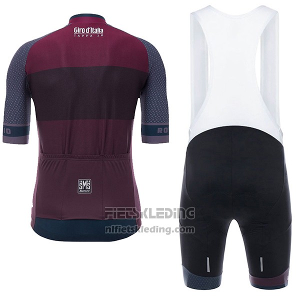 2017 Fietskleding Giro d'Italia Coppi Fuchsia en Bruin Korte Mouwen en Koersbroek